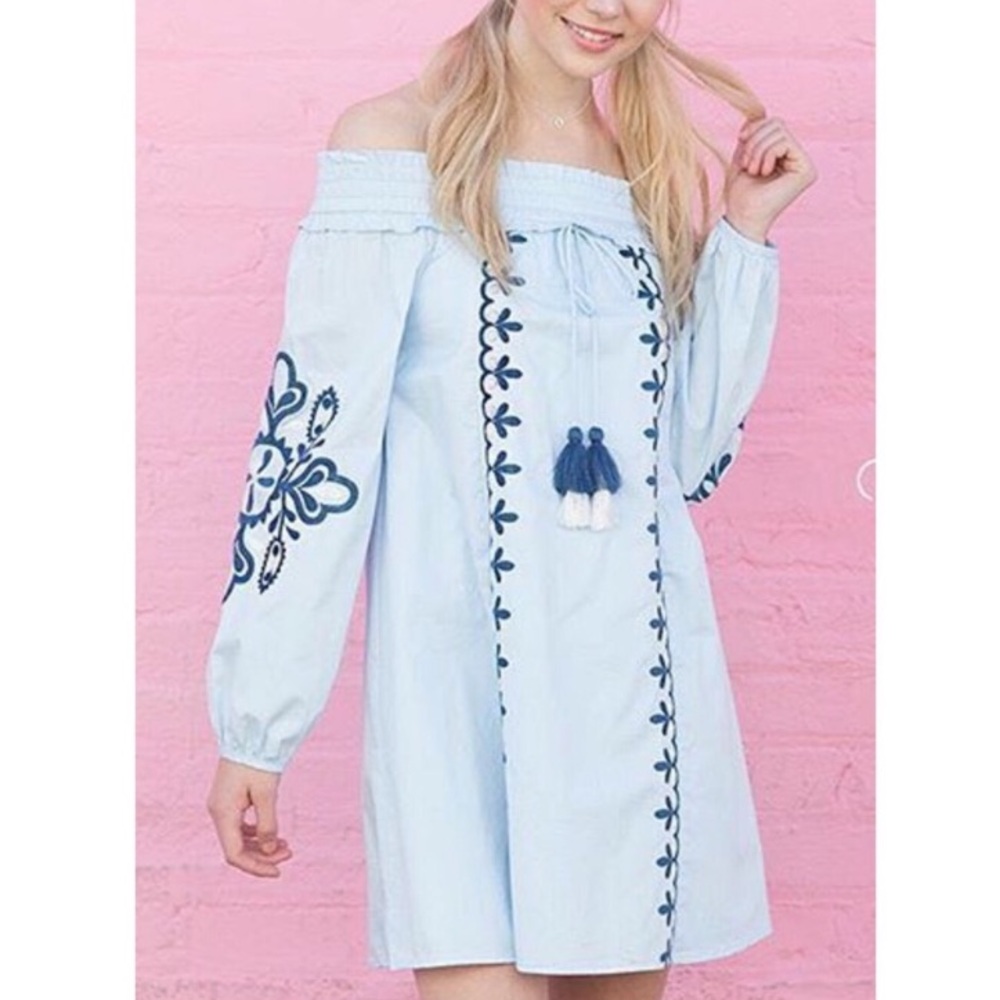 BOHO OFF THE SHOULDER DETAIL DRESS - Picture 4 of 4